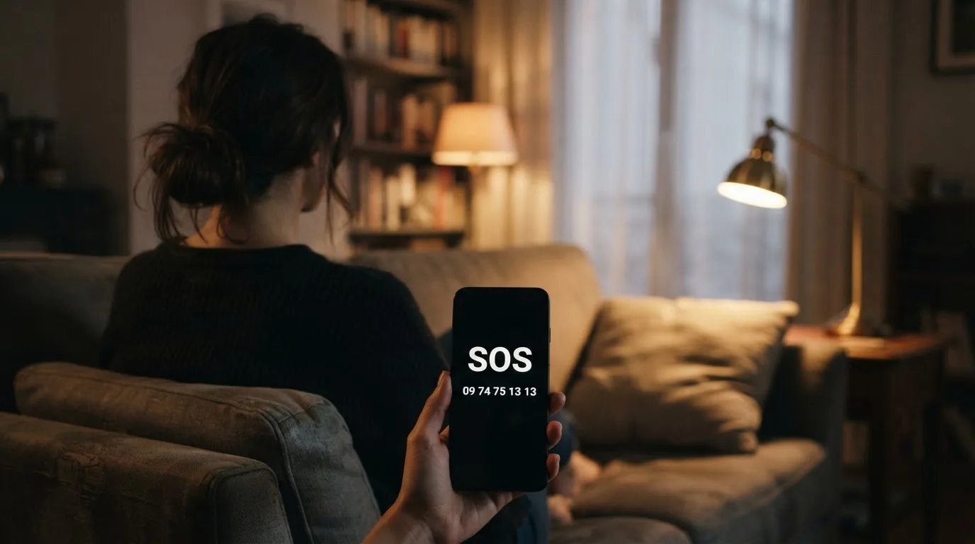 Une personne compose sur son smartphone le numéro d'un service d'aide et d'écoute pour joueurs en difficulté.