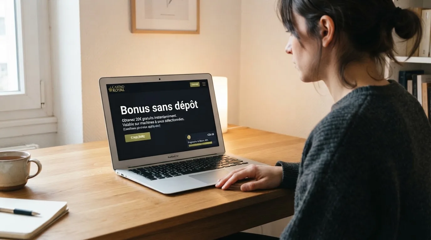 capture d'écran d'une page de bonus de bienvenue affichant les conditions d'une offre sans dépôt
