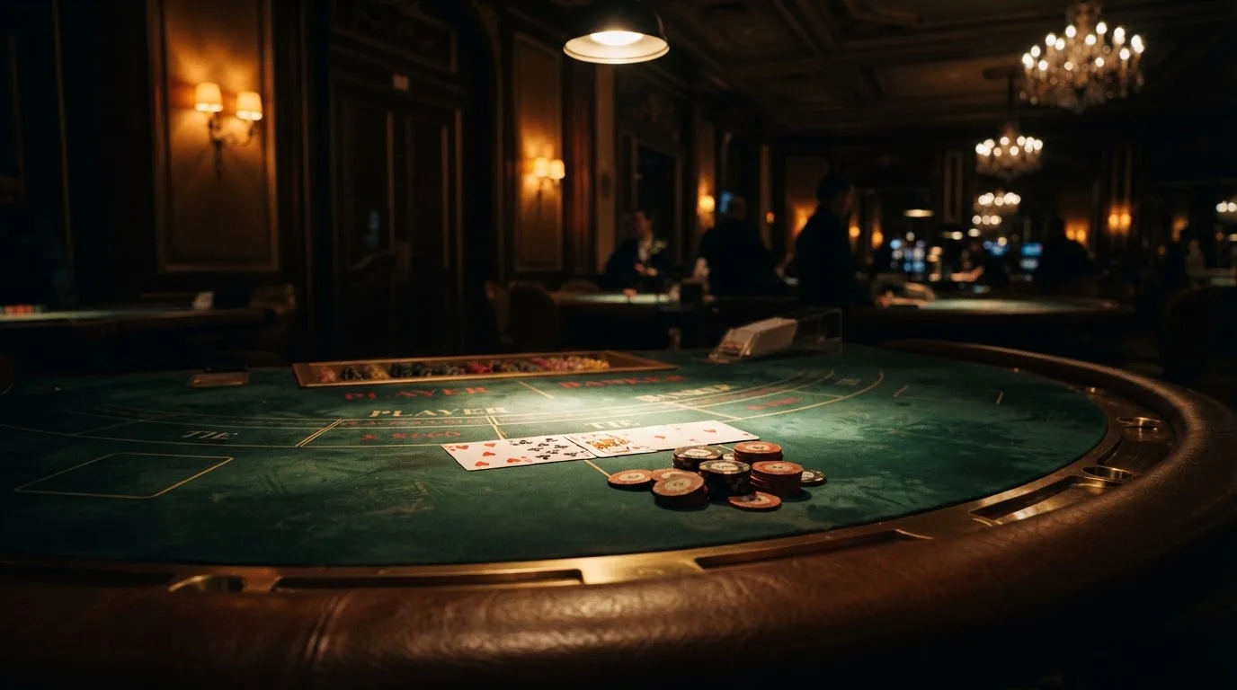 Table de baccara et jeux de cartes dans une salle de casino