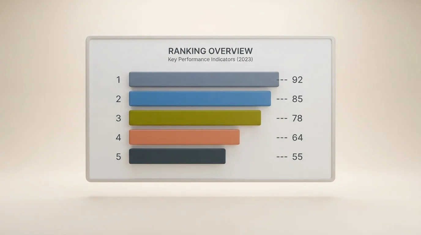 Un classement papier affiché sur un tableau blanc, avec des lignes numérotées.